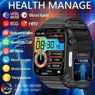 2025 New AI Diagnosis Blood Lipids Uric Acid Body composition Test Smart Watch For Men ECG+PPG Bluet