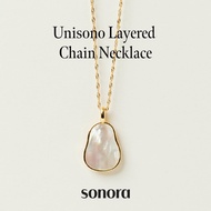 Sonora Unisono Layered Chain Necklace, Rêverie Collection, 18K Gold Plated 925 Sterling Silver