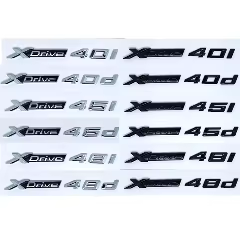 Car Emblem Sticker 3D ABS Glossy Black Silver XDrive 40i 40d 45i 45d 48i 48d For BMW X1 X2 X3 X4 X5 