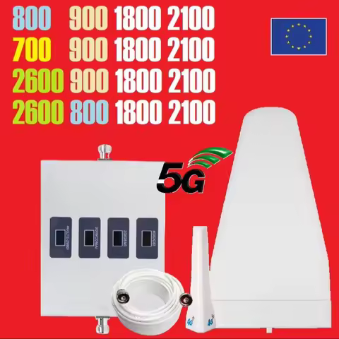 Cellular Amplifier 4 Band B20 5G 4G B28 B7 B8 B3 B1 Mobile Cellphone Signal Repeater Booster with 12