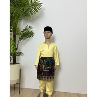 [Soft Yellow] FORTUNA Kids Baju Melayu Teluk Belanga | Baju Melayu Muhammad | Saiz 0-6y