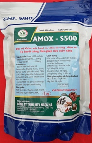 1kg AMOX – S500 Dùng cho heo nái gia súc gia cầm Viêm ruột hoại tử viêm tử cung viêm vú Tụ huyết trù