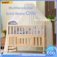 Baby Crib Solid Wood Crib Multifunctional Cradle Bed Wood Crib For Baby With Mosquito Mattress Net