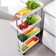 4 Layer Moving Rack Kitchen Storage Shelf Wall Cabinets Home Bedroom Bathroom Organizer Trolley