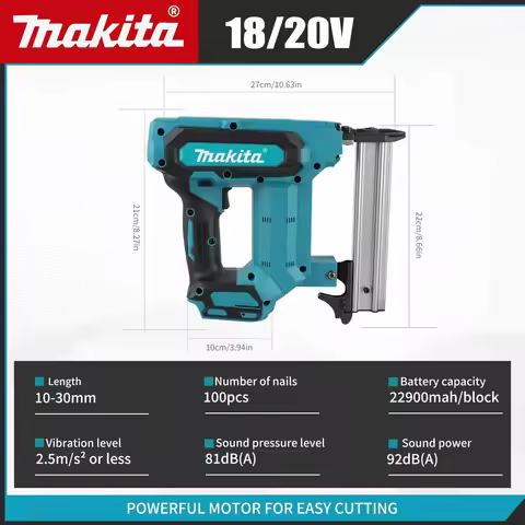 Makita F30 Rechargeable F Brad Nail Gun 10-30mm Nail Length Ergonomic Rubber Handle Household Renova