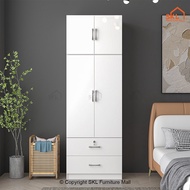 ARIA 2.5X8FT 2 DOORS WARDROBE WITH TOP SHELF / 2 DRAWERS / ALMARI BAJU WITH TOP SHELF
