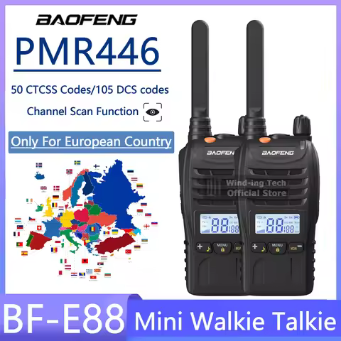 Baofeng E88 Mini Walkie Talkie PMR446 Only For European Country 1200mAh 10KM BF-E88 VOX 16CH Kid's G