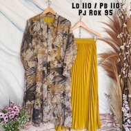 Setelan Alisha Set Midi Rok Plisket Marble