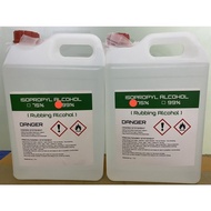 Isopropyl Alcohol IPA 75% / 99% 【5L】Hand Sanitizer / Rubbing Alcohol / Degreaser/ Non Sticky Fragrance Free