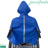 JENNIFERDZ Wheelchair Waterproof Poncho, Packable Reusable Wheelchair Raincoat, Cloak with Hood Tear