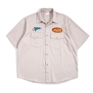 KEMEJA Mnst Workshirt | Short Shirt | Cream Cream| Haruka Haruka