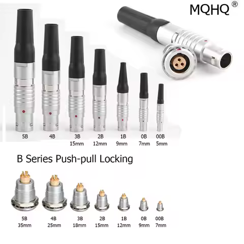 Free Shipping FGG Male and EGG Female Socket Connector Compatible with Lemo 00B 0B 1B 2B 3B 4B 5B