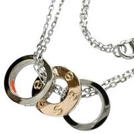 卡地亞 (CARTIER) 鑽石項鍊，Love 三環款，18K 白金/18K 玫瑰金，8.6 克，38/41 厘米，女士款 [二手]
