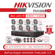 SET HIKVISION HD 8 CH 5 MP FULL SET : DS-2CE10KF0T-FS + iDS-7208HUHI-M1/E + HDD + ADAPTORหางกระรอก + CABLE x8 +HDMI 3 M. + LAN 5 M. BY BILLIONAIRE SECURETECH