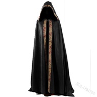 Gothic Hooded Cloak Coat Halloween Costume Vampire Devil Wizard Cape Viking Robe Gown Party Cosplay 