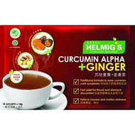 Helmig's curcumin alpja ginger tea cold relief ginger tea stomach upset relief bloated relief tea ginger tea palm sugar