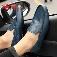 Double Star Men's Shoes Autumn Leather Cowhide Breathable Casual Leather Shoes Men's Slip-On Driving