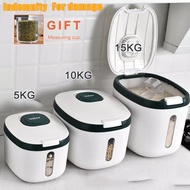 🍁READY STOCK🍁 Airtight Rice Storage Box (5kg/ 10kg/ 15kg) Thickened Food Grade Plastic Rice Dispenser Bekas Beras