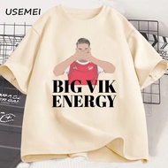 T-Shirt Grafik Kartun Arsenal Football Victor Gyokeres Big Vik Energy Cotton Bercetak T-Shirt Longga