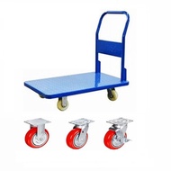 ST/💥Large Steel Plate Platform Trolley Trolley Heavy Duty Iron Plate Small Platform Trolley Foldable Pull Flat Plate Tro