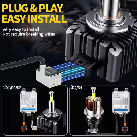 2PCS D1S D2S D4S D5S Canbus LED Headlights HID Bulbs D8S D1R D2R D3R Turbo LED 32000LM 360-sided CSP