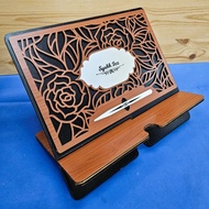 REHAL EXCLUSIVE NEW DESIGN REHAL WOODEN WITH QURAN POINTER BUILT IN PENUNJUK AL-QURAN