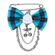 SANRIO - POCHACCO PC狗 日版 格仔蝴蝶結 扣針 別針 襟針 配飾 手袋 包包 裝飾 2025年 搖滾風格系列 帕恰狗【平行進口】