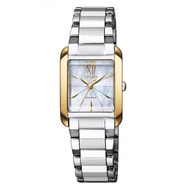 CITIZEN EW5554-82D ECO-DRIVE Solar Powered Analog Mother of Pearl Two Tone Stainless Steel Case Band WATER RESISTANCE CLASSIC LADIES WATCH
