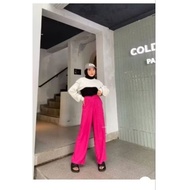 HW Culottes premium rayon material, fuchsia color, size XL