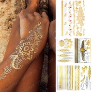 45PCS Waterproof Temporary Tattoo Sticker Flowers Mandala Henna Gold Silver Metallic Flash Tatoo Boh
