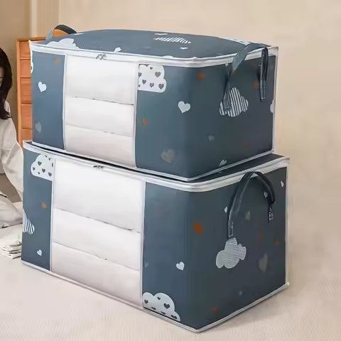 Quilt Storage Bag Large Capacity Duvet Blanket Foldable Sorting Bags Waterproof Dustproof Clothes Or