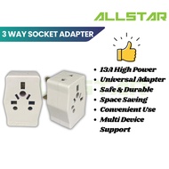 3 Way 13A Multi Adaptor Travel Extension Plug Multi Adapters