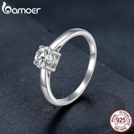 Bamoer 0.6ct Moissanite Ring 925 Silver Simple Design Jewelry Luxury Gift For Women
