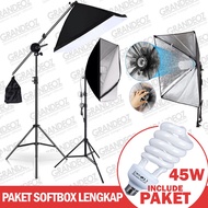 E27 Softbox Package 70x50cm + Boom Arm Light Stand Studio Light Socket Umbrella Lighting Reflector S
