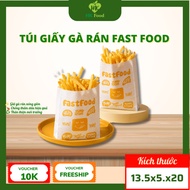 HK Food | Combo 500-1000 Fast Food Bags Japanese Kraft Paper 13x5x20, Bags for fried chicken and pot