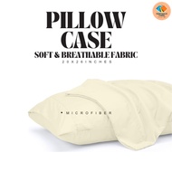 TERRY White Hotel And Grey Pillow Case – Microfiber Pillow Cover 20x26” / Sarung Bantal Putih Hotel 