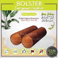 Ideal Deco - Leather Feel Bolster Cushion Soft Cylinder Pillow Bantal ( Hollow Fill Microfiber Polye