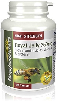 [USA]_SimplySupplements Royal Jelly 750mg  For Healthy Looking Skin  180 Tablets  100% money back gu