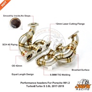 JKVK RACING 3.0mm Stainless Steel Pipes Performance Headers Manifold For Pors  che 991.2 2017-2019 T
