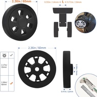 Luggage Replacement Wheels Set 4PCS Swivel Repair Wheel 12mm/ Thick PVC Rubber Inline Wheel 2Size Ax