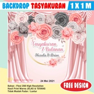 Spanduk / Backdrop Custom Tasyakuran kehamilan 4 bulanan / 7 bulanan
