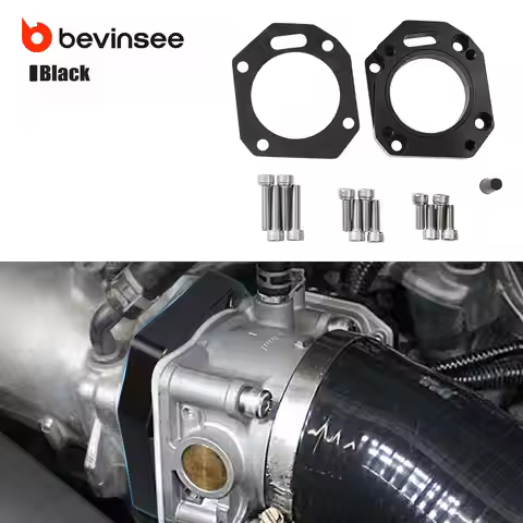 BEVINSEE Aluminum Dual Throttle Body Adapter (62/70mm) for Honda Civic/Integra Type R Civic Si, for 