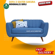 sofa minimalis 2 seater kursi tamu sakura terbaru warna biru