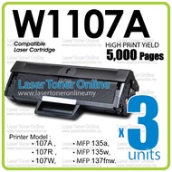 3x W1107X Compatible to H* W1107A H*107A Cartridge for H* Laserjet 107A 107W MFP 135a 135w MFP 137fn