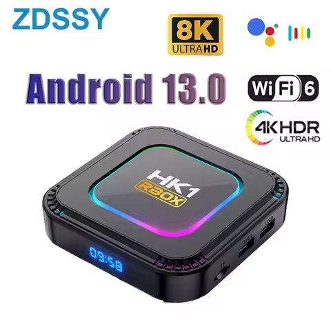 Smart TV Box HK1 RBOX K8 Android 13 8K Android TV Box RGB Light 4GB 128GB RK3528 WiFi6 Dual Wifi 202