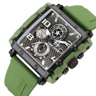 terlaris evans jayden jam tangan pria 9557 rubber chronograph 10 atm - hijau army
