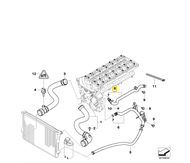 ท่อน้ำฮีตเตอร์(No. 8) BMW Series 3 E46 Series 5 E39 Series 7 E38 X3 E83 X5 E53 Z3 E36 Z4 E85 เครื่อ
