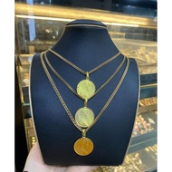 Brass dragon scale coin necklace