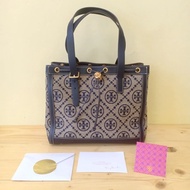 Tas tory burch preloved second monogram jacquard tote authentic