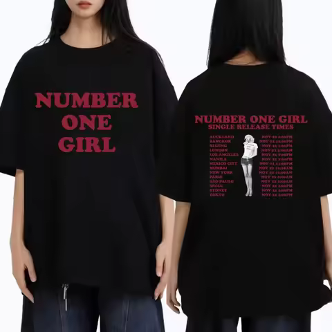 Rosé Number One Girl 2025 T-shirt Men Women Korean Fashion Trend T Shirts Unisex Casual Cotton Crewn
